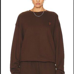 ÉTERNE OVERSIZED CREWNECK SWEATSHIRT HEATHER BROWN LARGE
